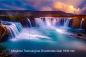 Preview: Duschrückwand "Wasserfall im Sonnenuntergang"